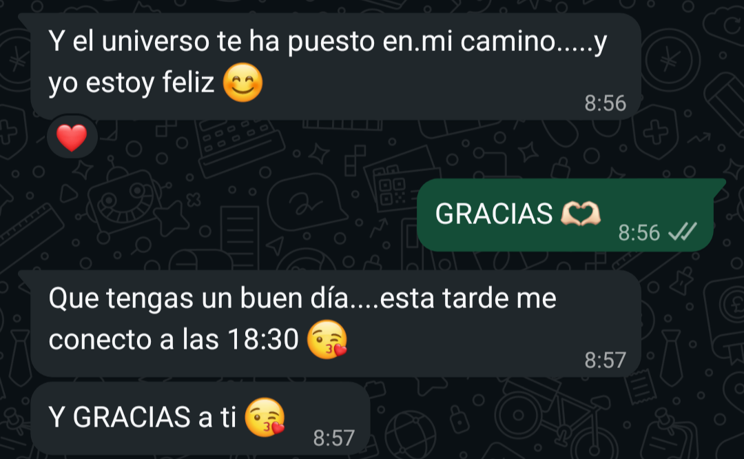 Testimonio WhatsApp — el universo te puso en mi camino