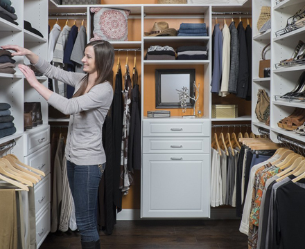 Woman in Custom Walk In Closet