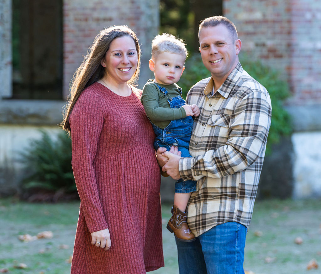 Young family fall portrait session in Kitsap County