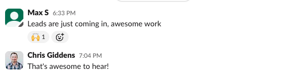 Client testimonial screenshot