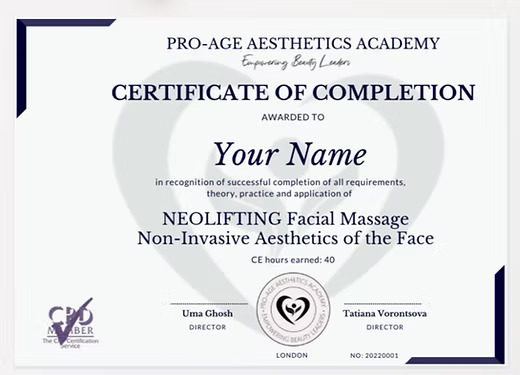 NeoLifting Certificate of Completion