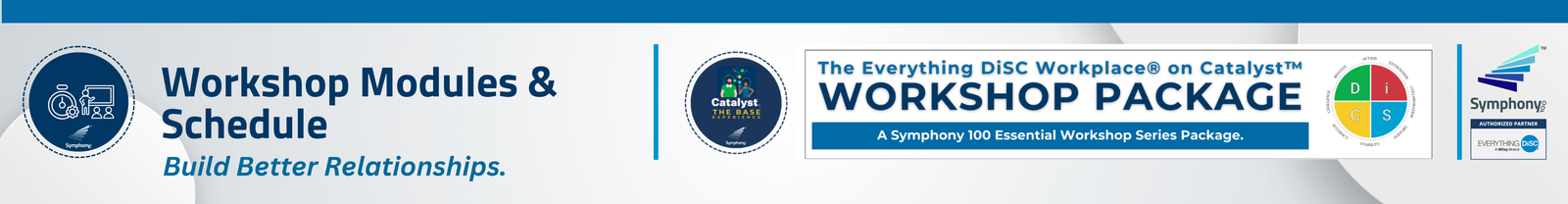 Essential Workshop Series Base Experience Package Workshop Modules & Schedule Header