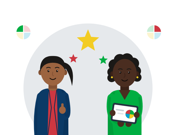Illustration: a manager recognizing a team member