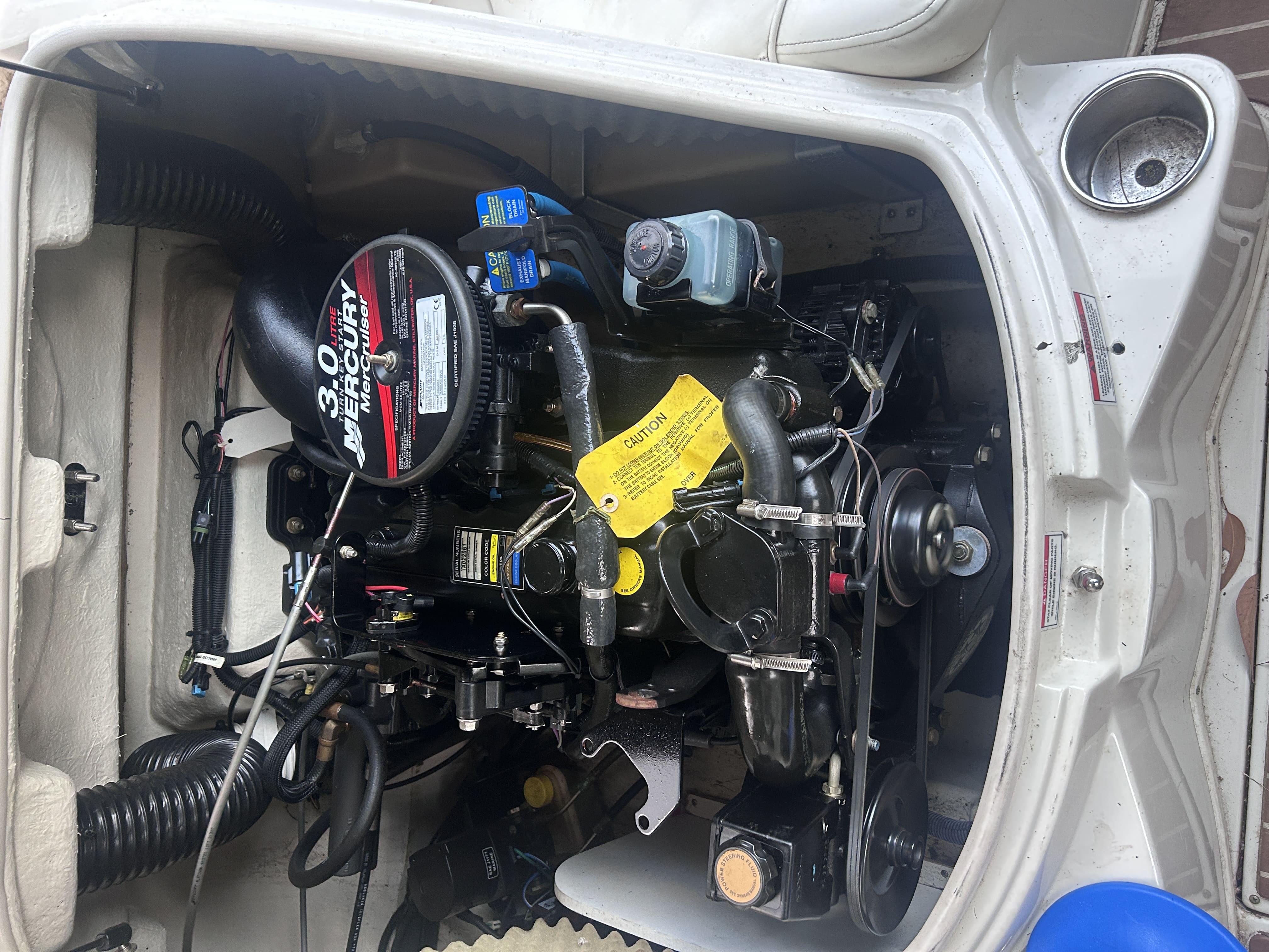 Boat motor repair carried out where the boat is stored