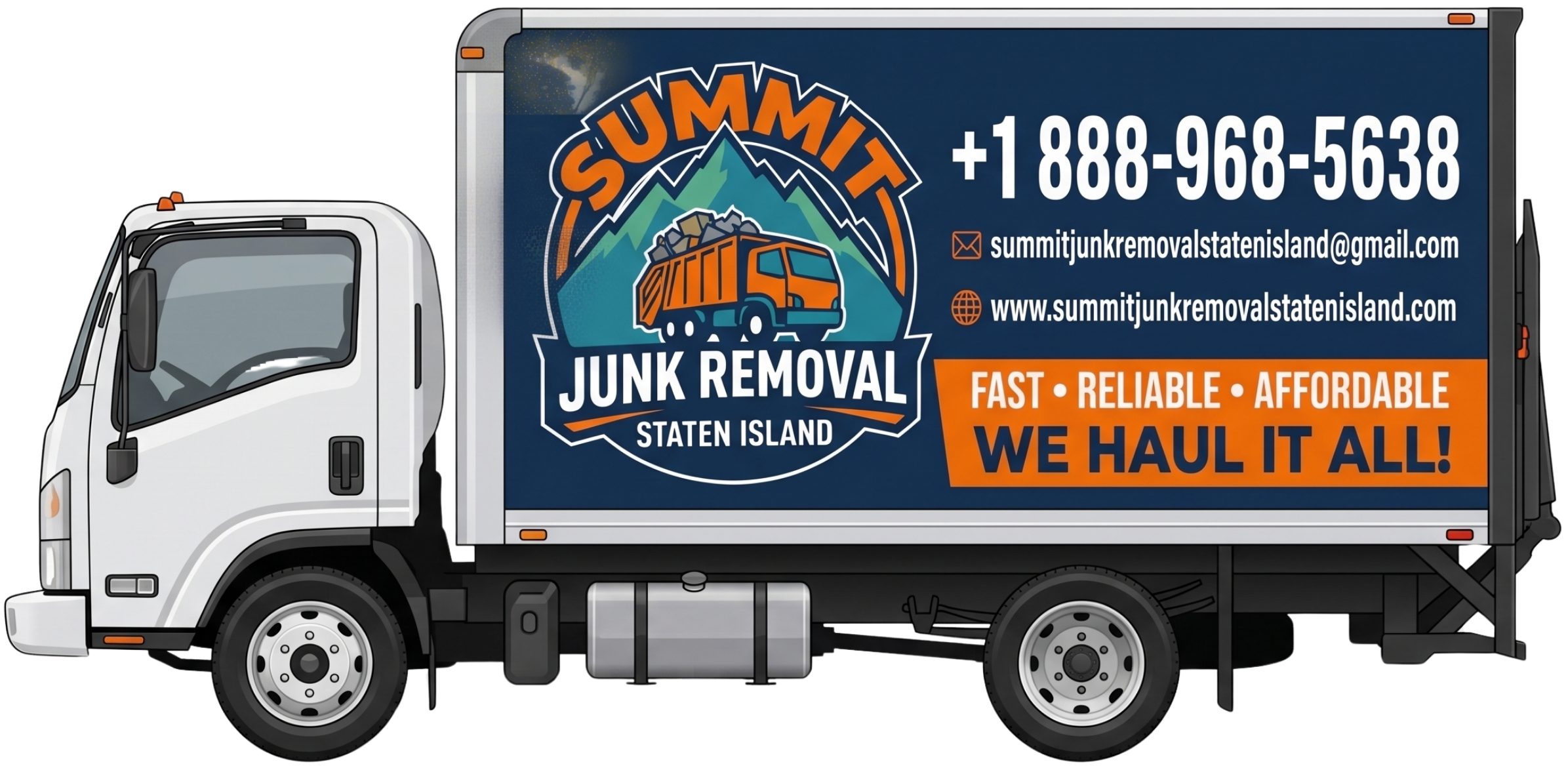 Summit Junk Removal truck hauling junk in Staten Island