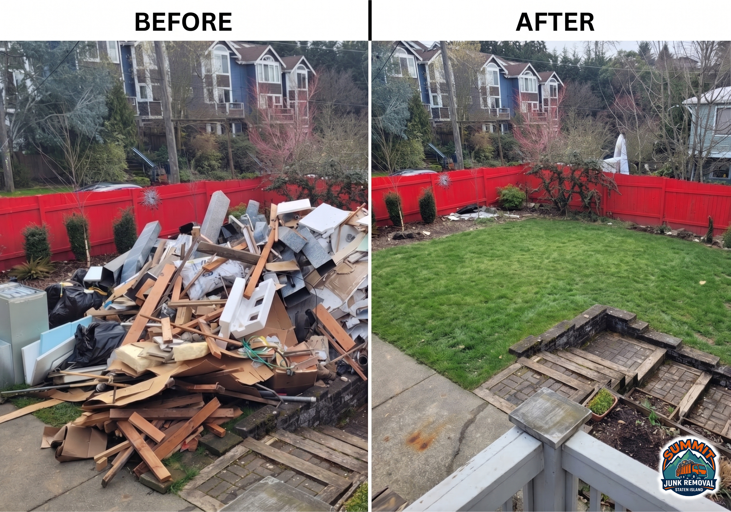 Junk removal before and after Staten Island 1