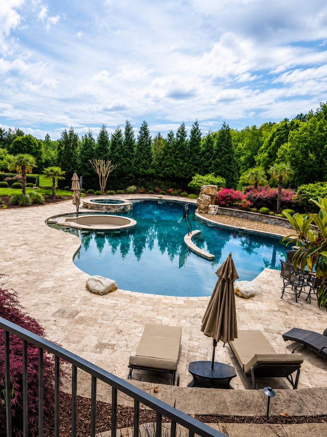 Pool cleaning service in Concord NC backyard pool