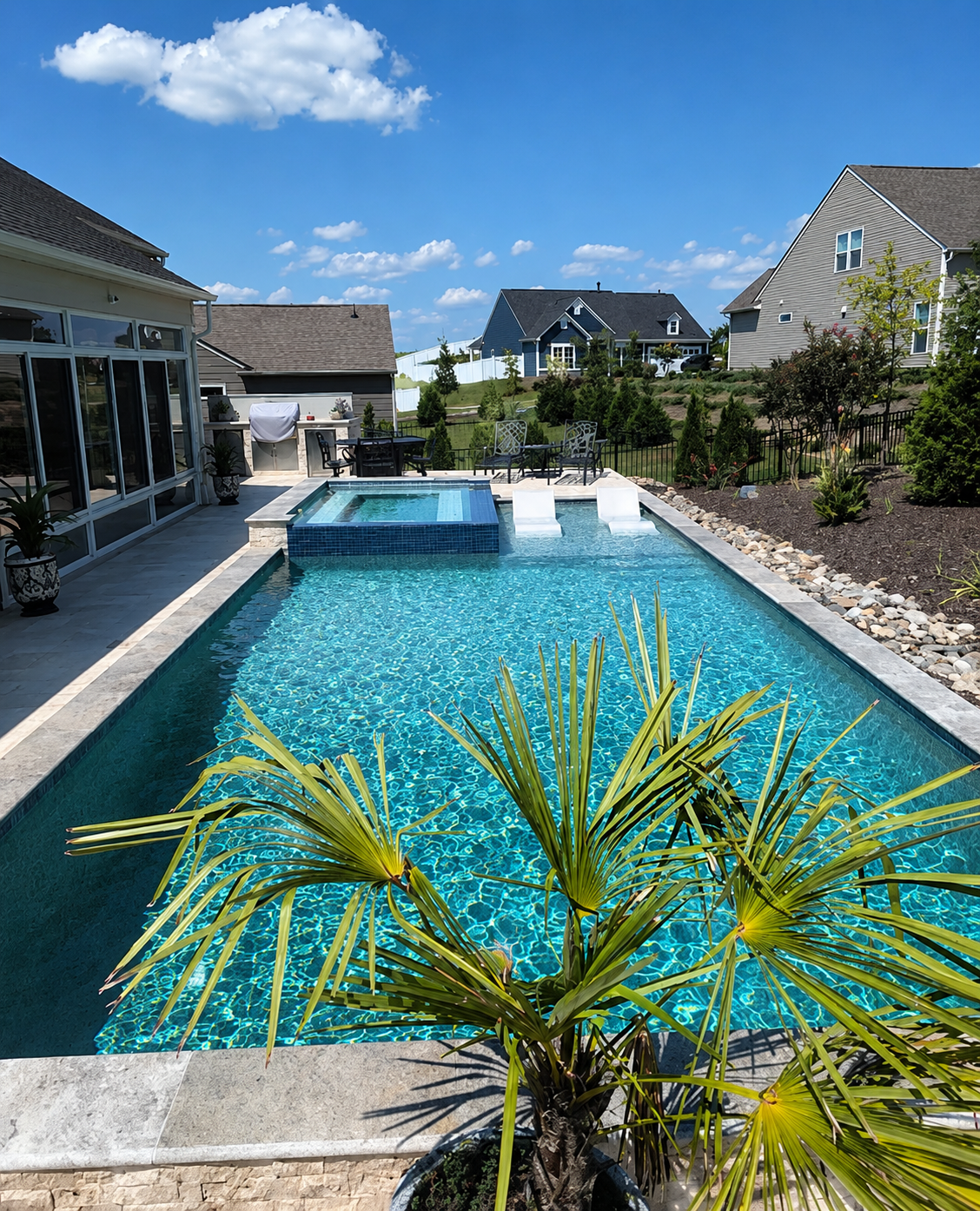 Pool cleaning service in Charlotte backyard pool 2