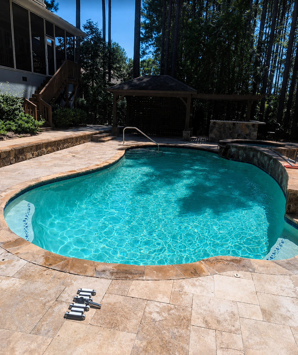Pool cleaning service in Charlotte backyard pool