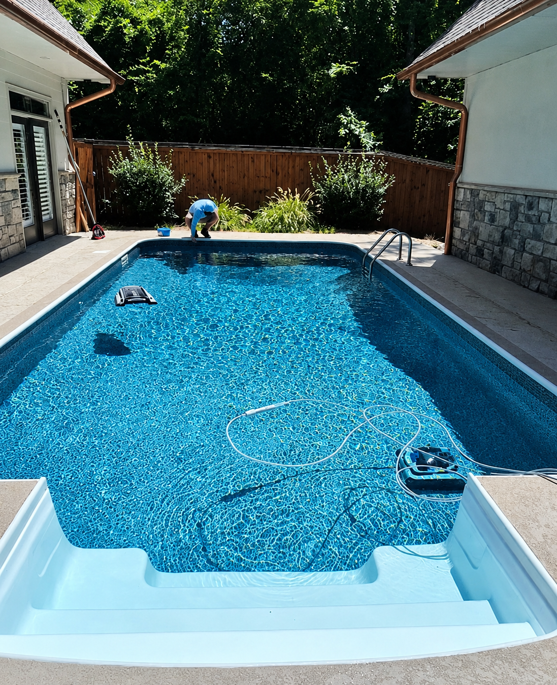 Pool cleaning service in Charlotte backyard pool 6
