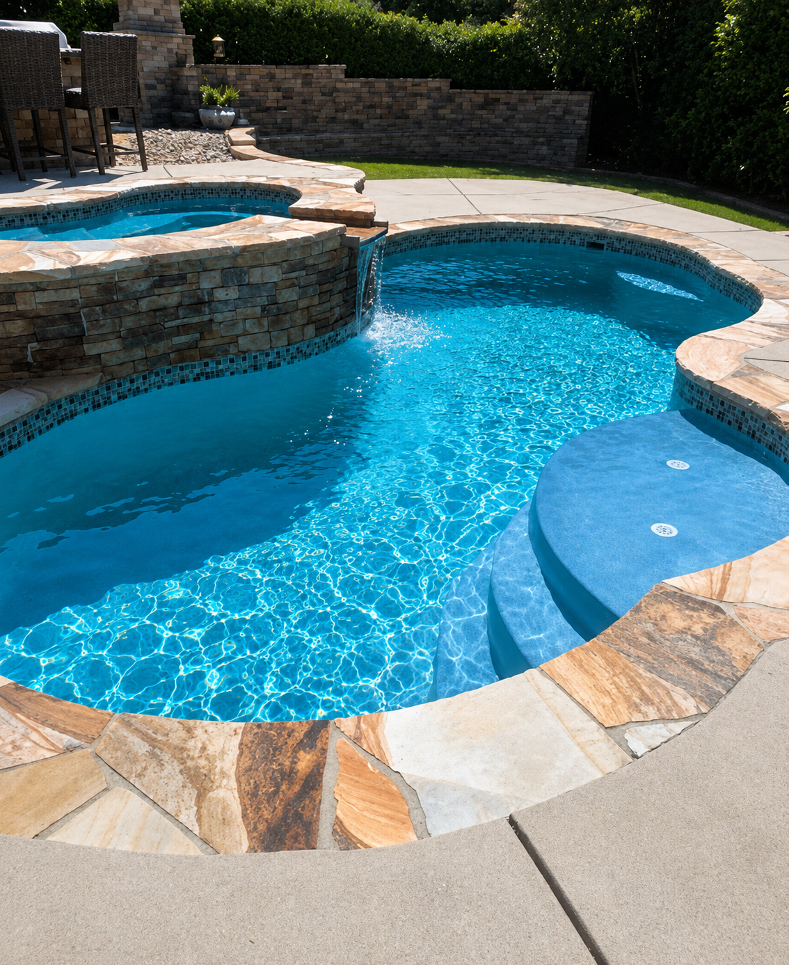 Pool cleaning service in Charlotte backyard pool 1