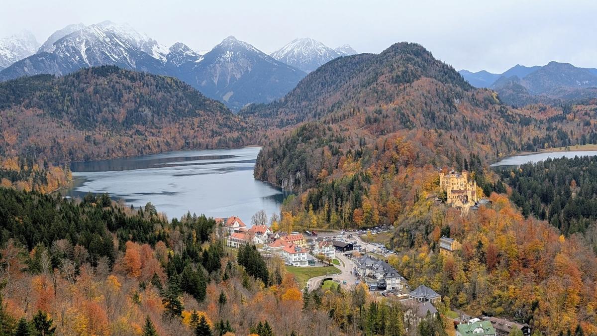 Hohenschwangau, the Alpsee and the Alps
