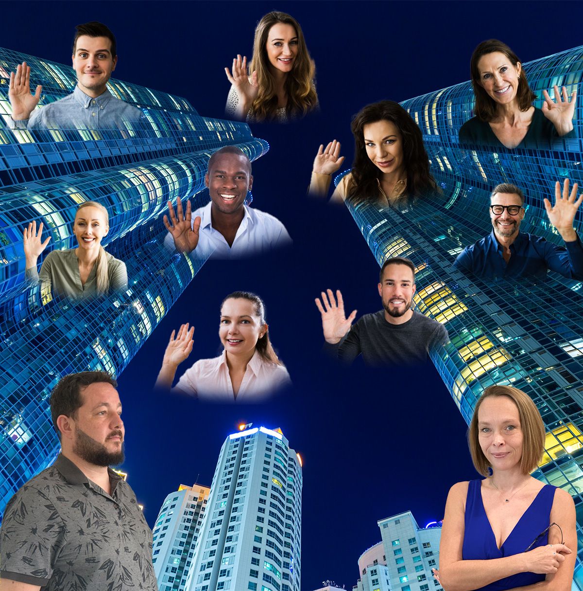 Skyline with founders of Connect real