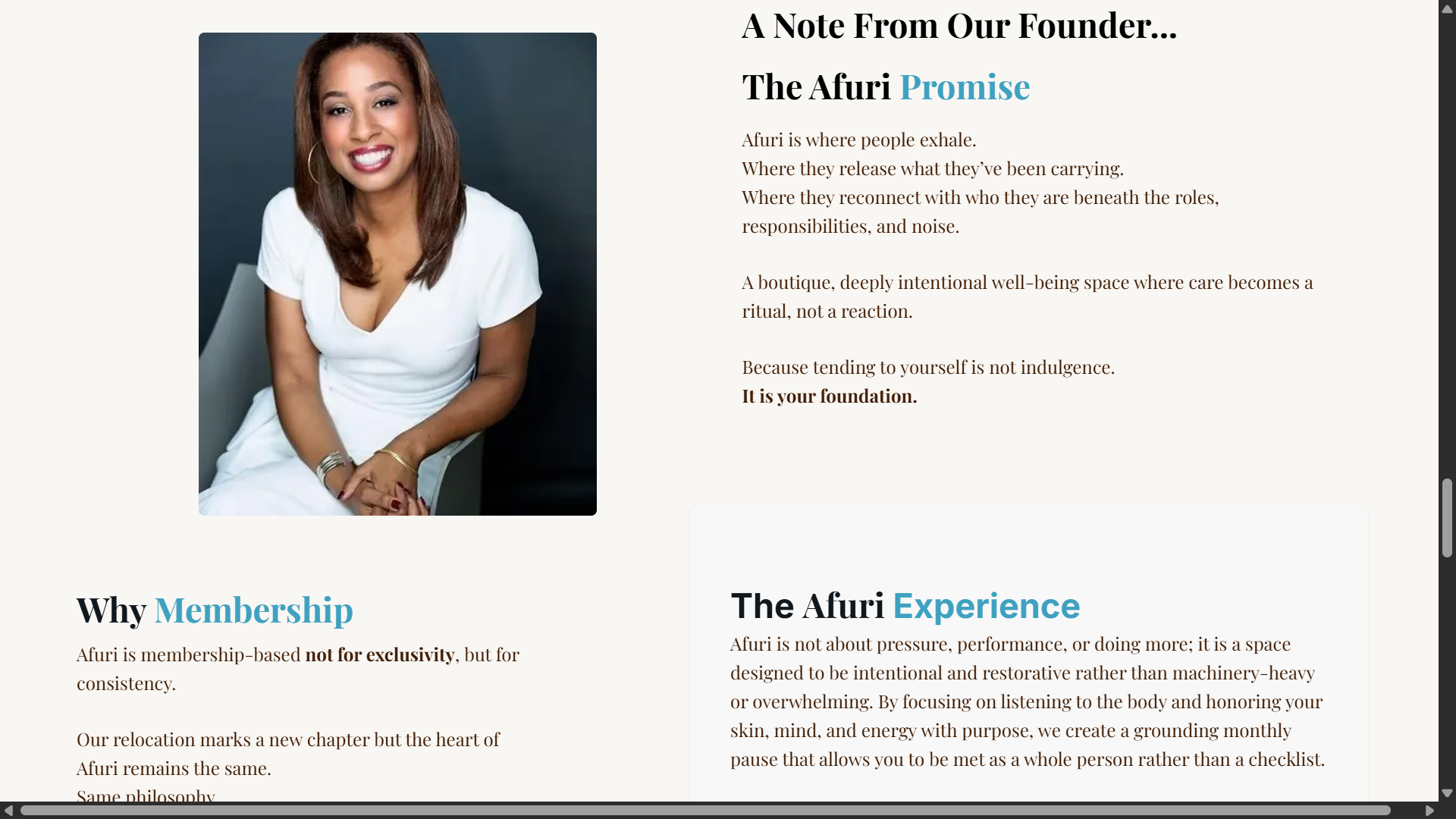 Afuri Aesthetics & Wellness Hero Section