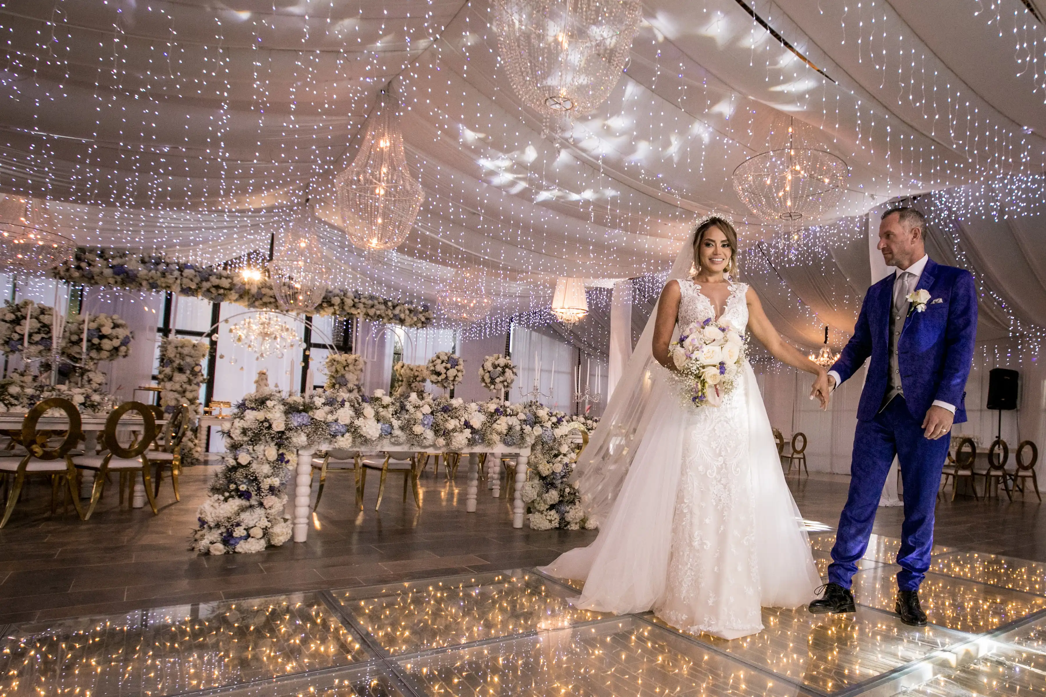 Sirlenis y Sean celebrando en la recepción