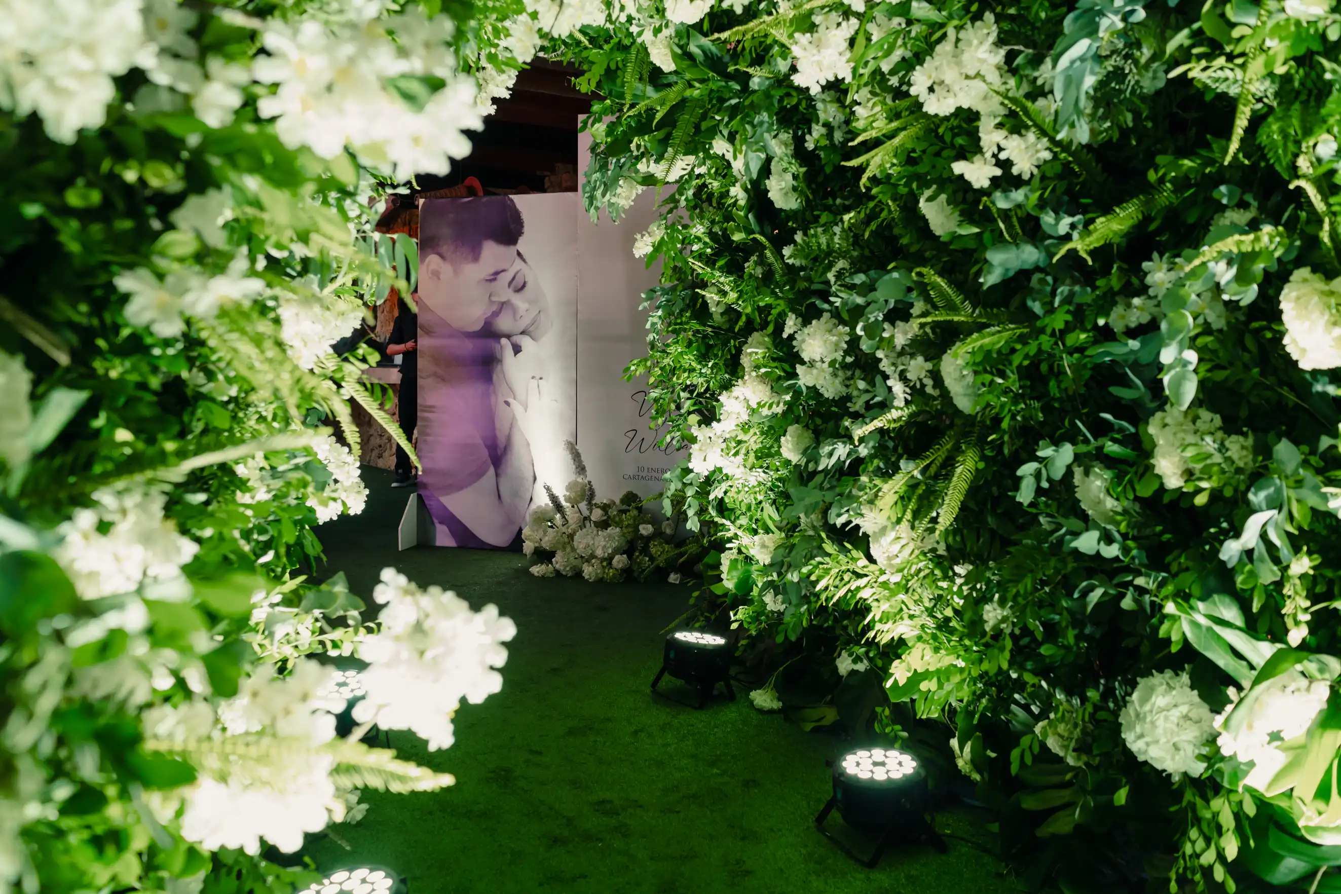Entrada floral de la recepción