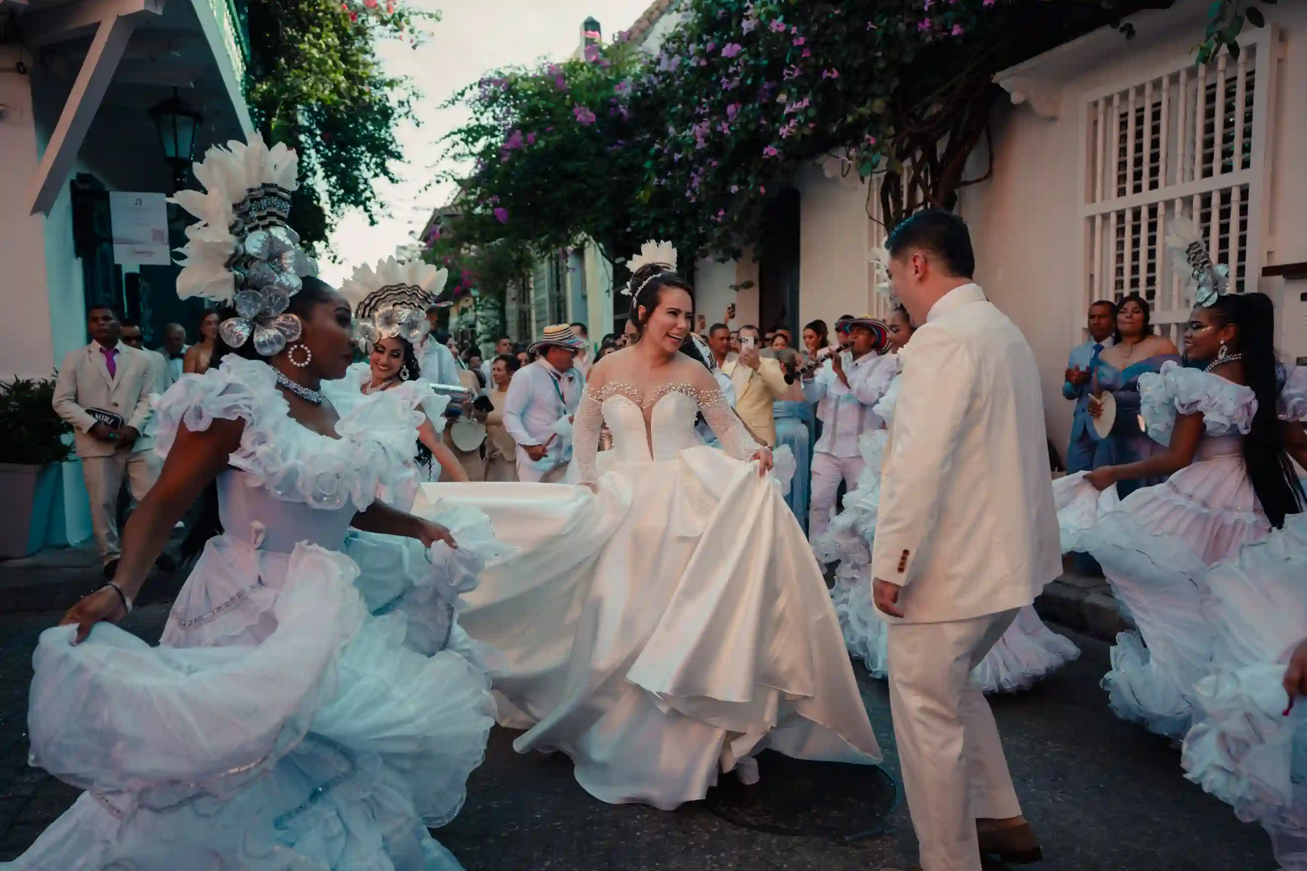 Viviana y William durante la celebración tradicional