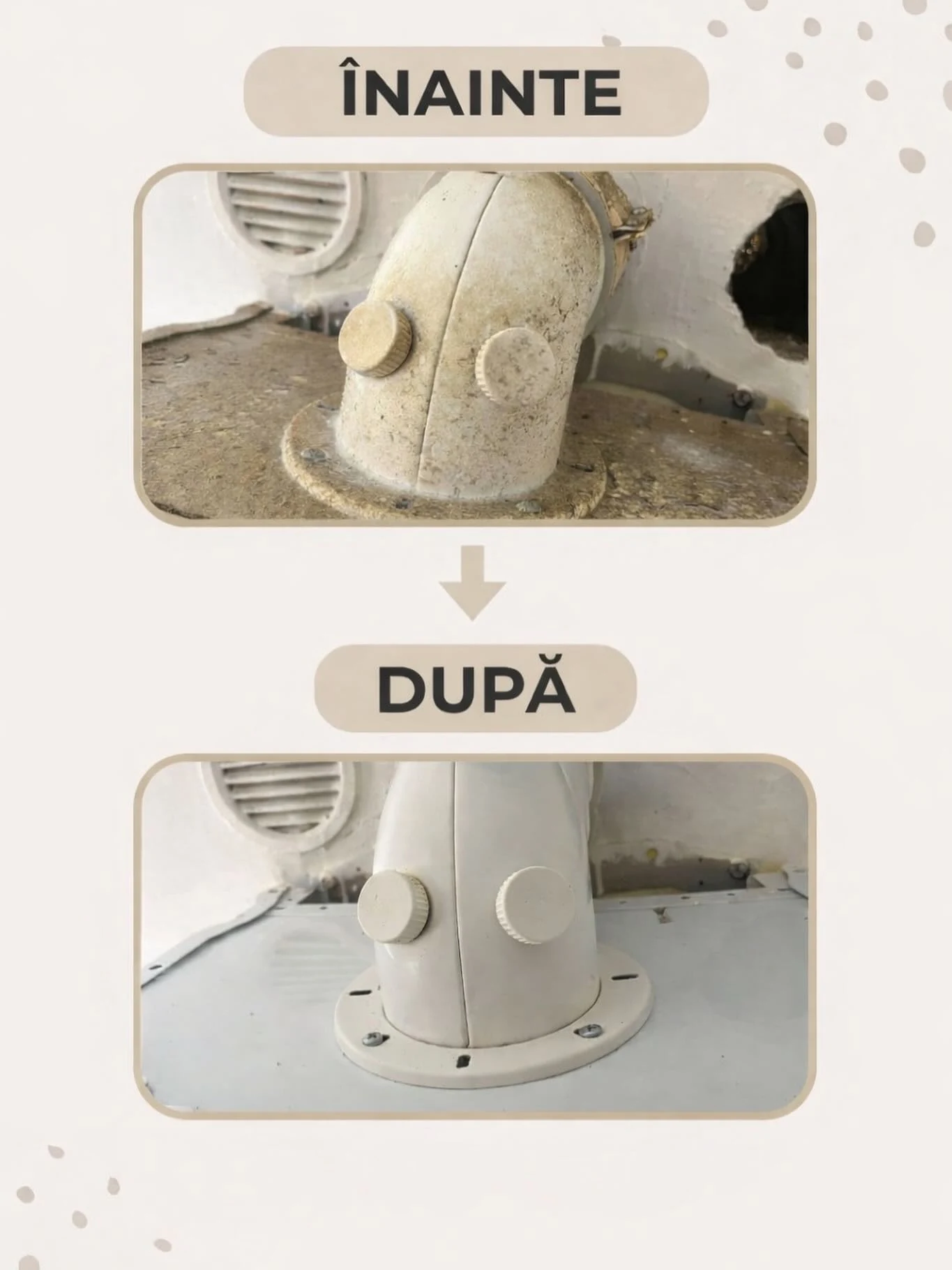 Burlan hotă înainte și după curățenie