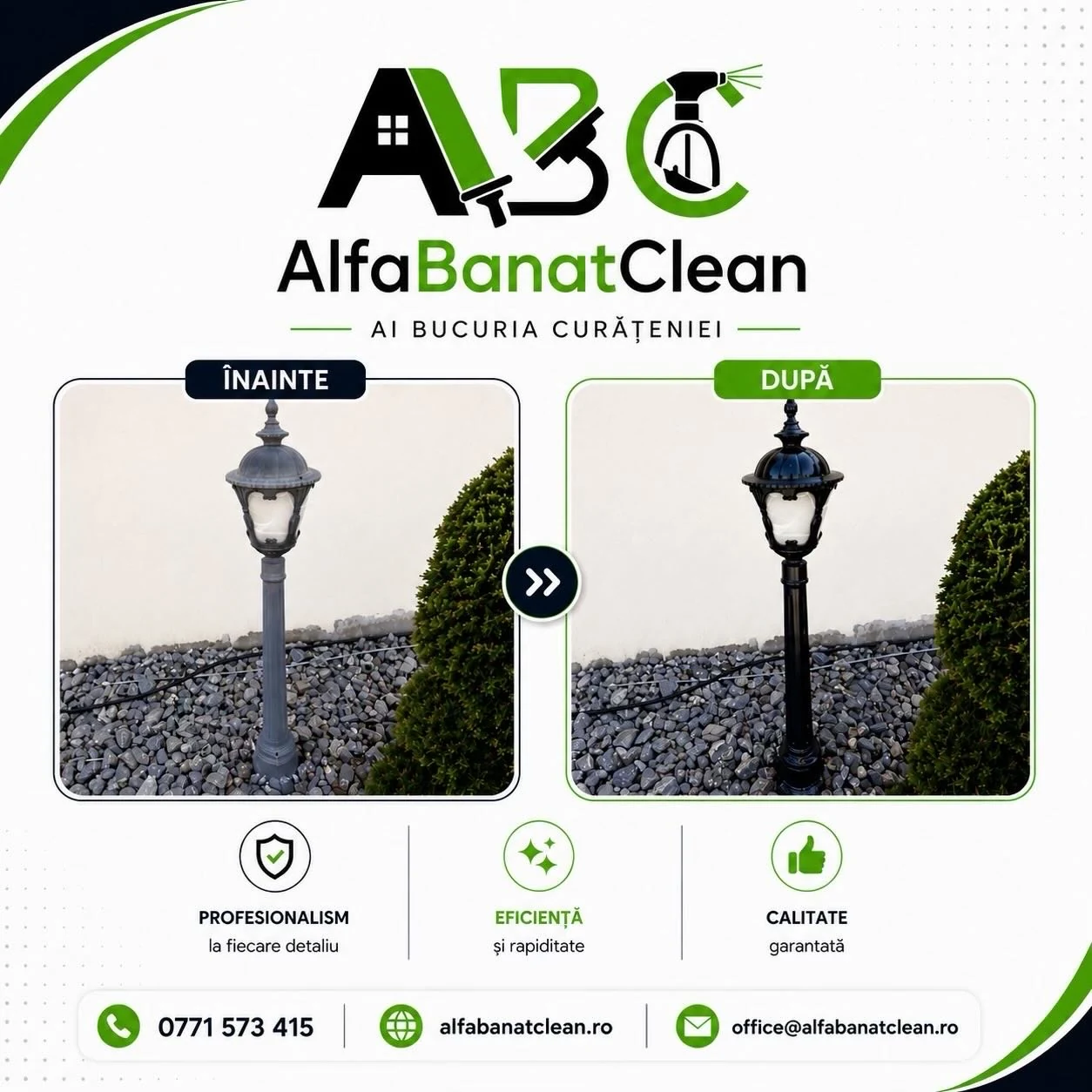 Corp de iluminat curățat profesional de Alfa Banat Clean
