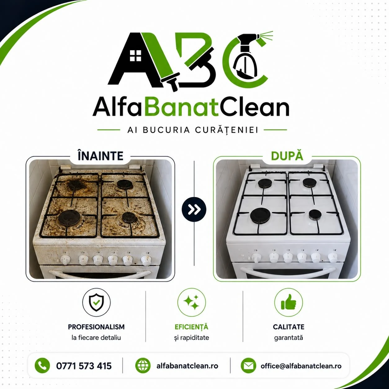 Aragaz curățat profesional de Alfa Banat Clean