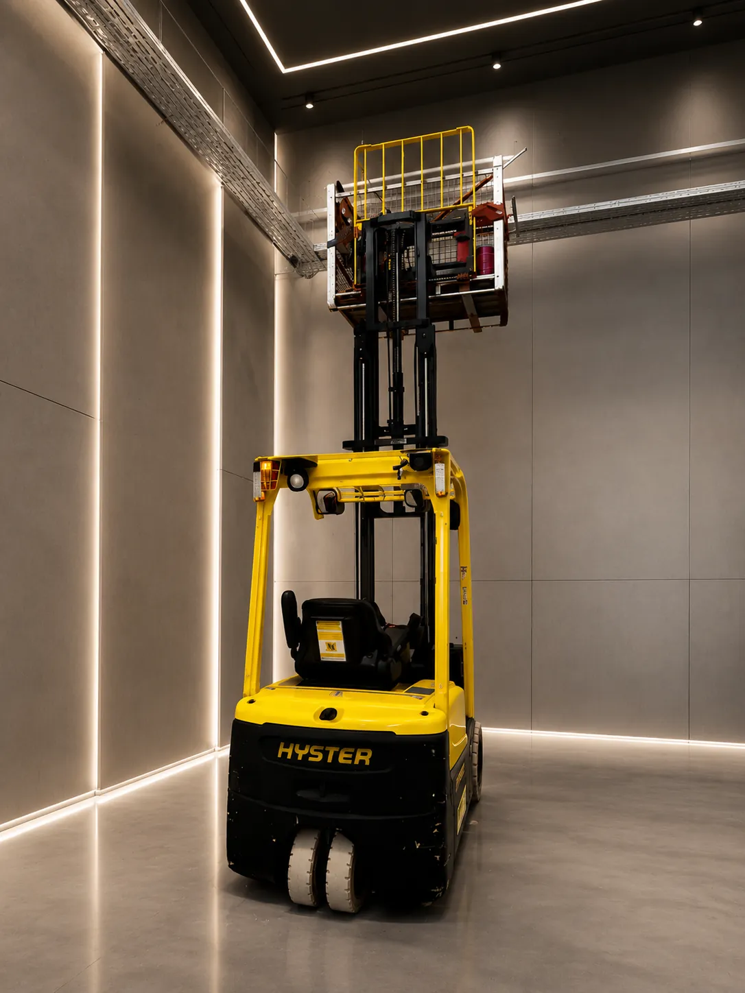 Stivuitor electric compact pentru intervenții în interior