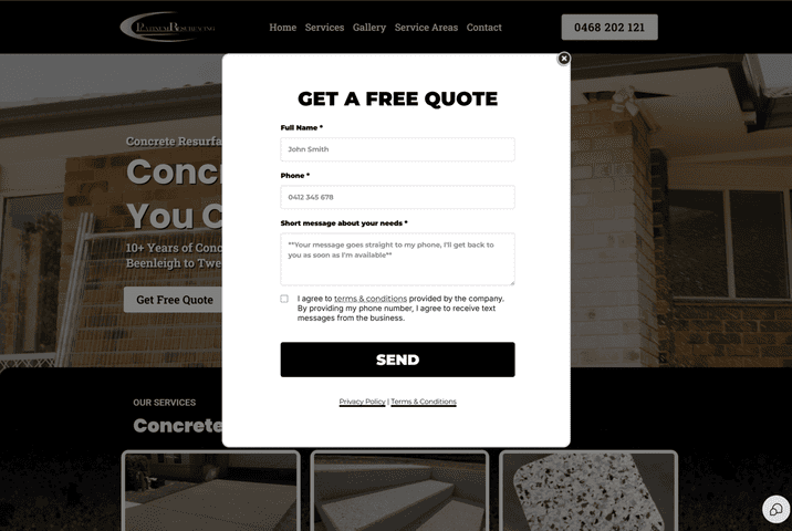 Snap Systems Website For Driveway Resurfacing Contractor
