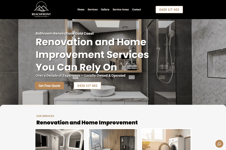 Snap Systems Website For Renovation Contractor