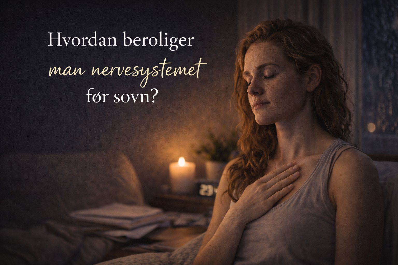 kvinde der gør klar til natten og beroligersit nervesystem