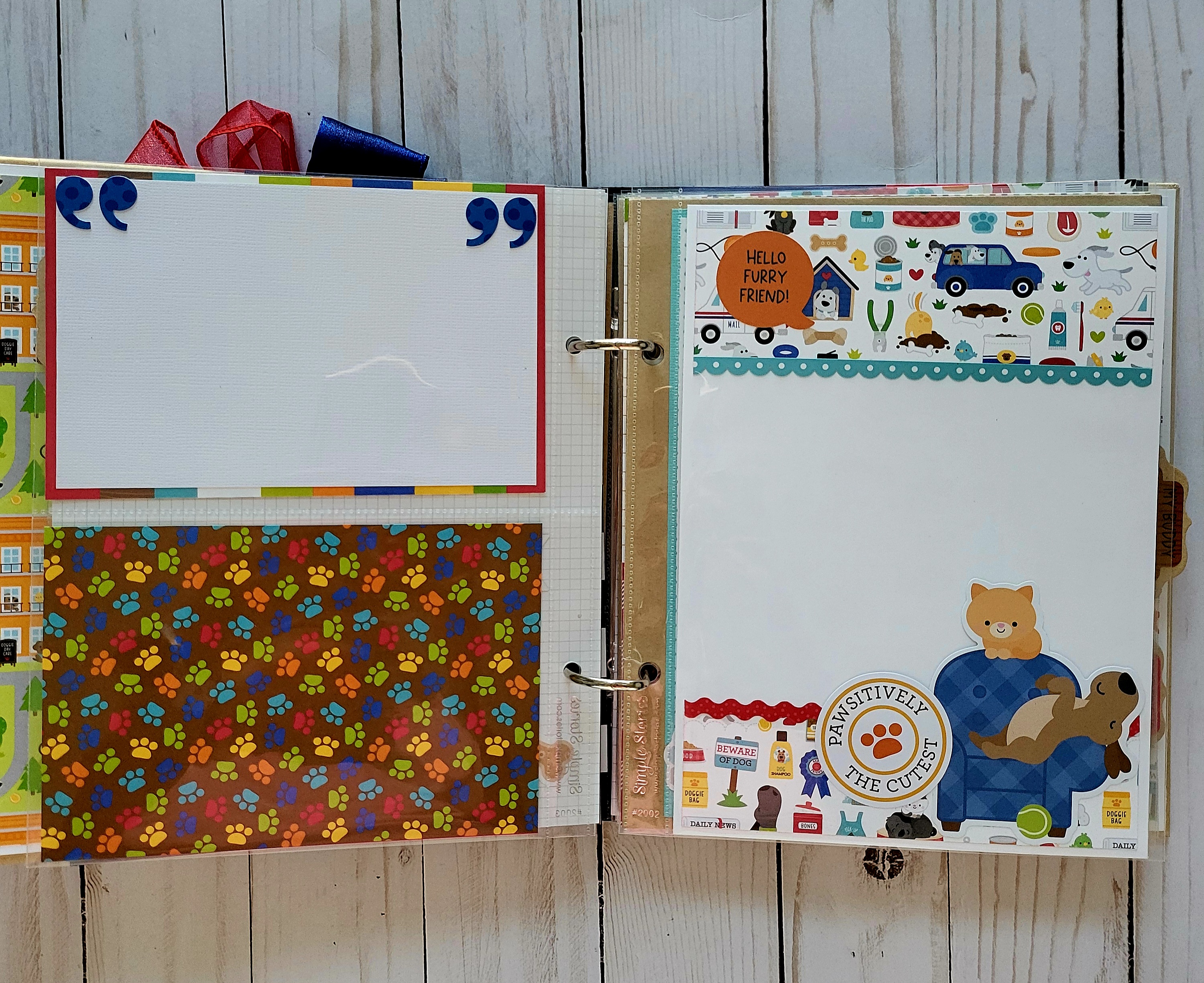 Doggone Cute 6x8 Handcrafted Dog Memory Album 