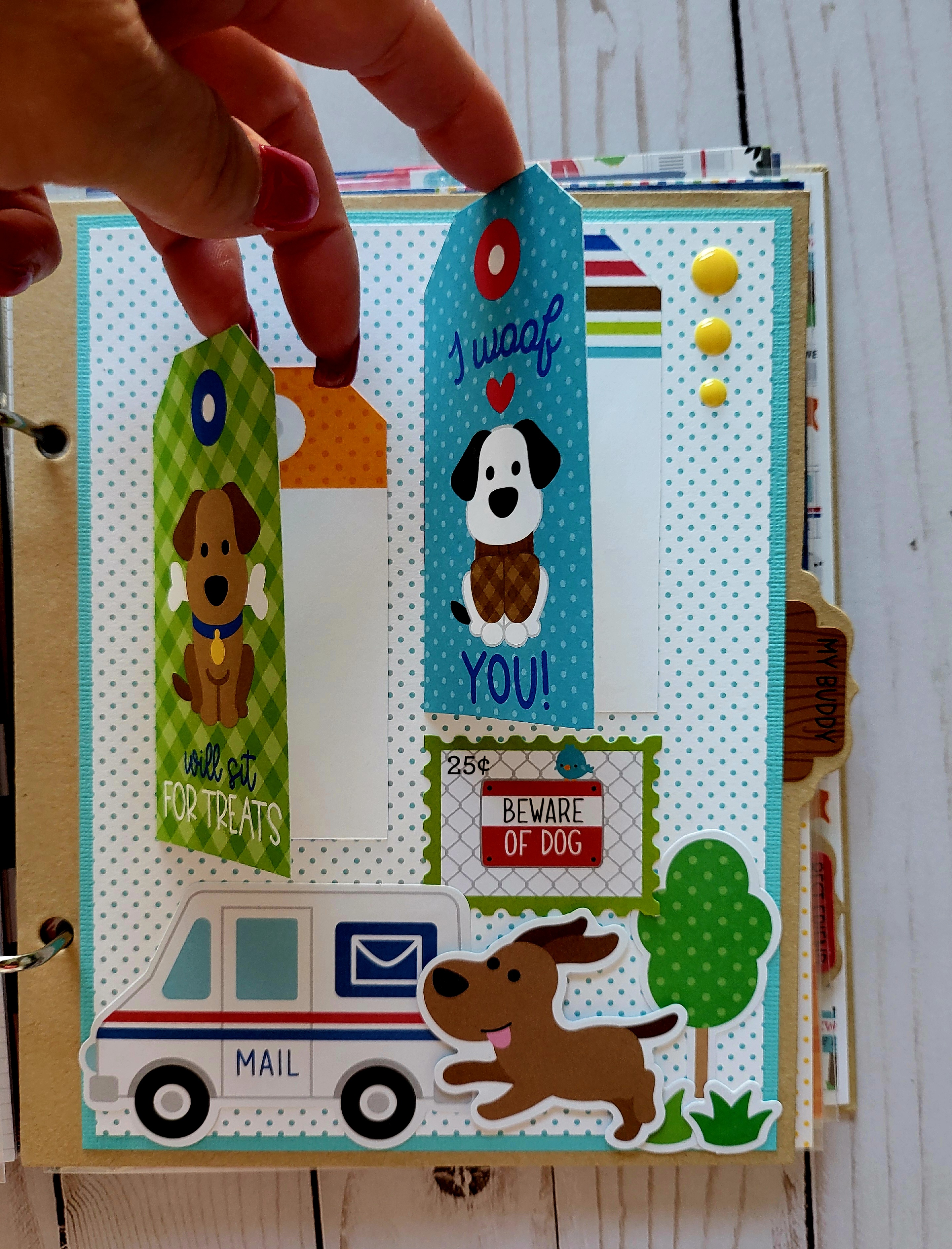Doggone Cute 6x8 Handcrafted Dog Memory Album 