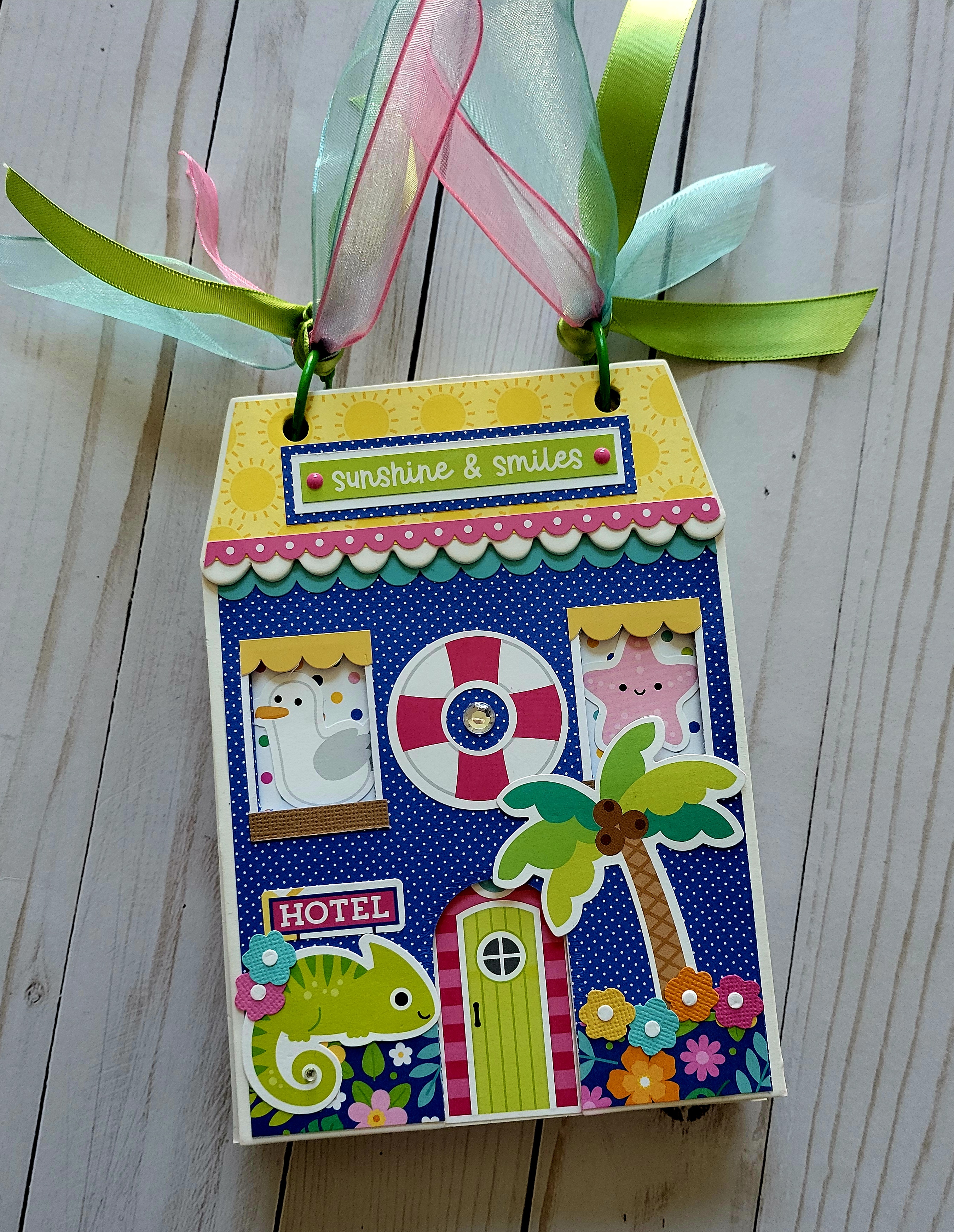 Summer Fun Handmade Chipboard Mini Album 