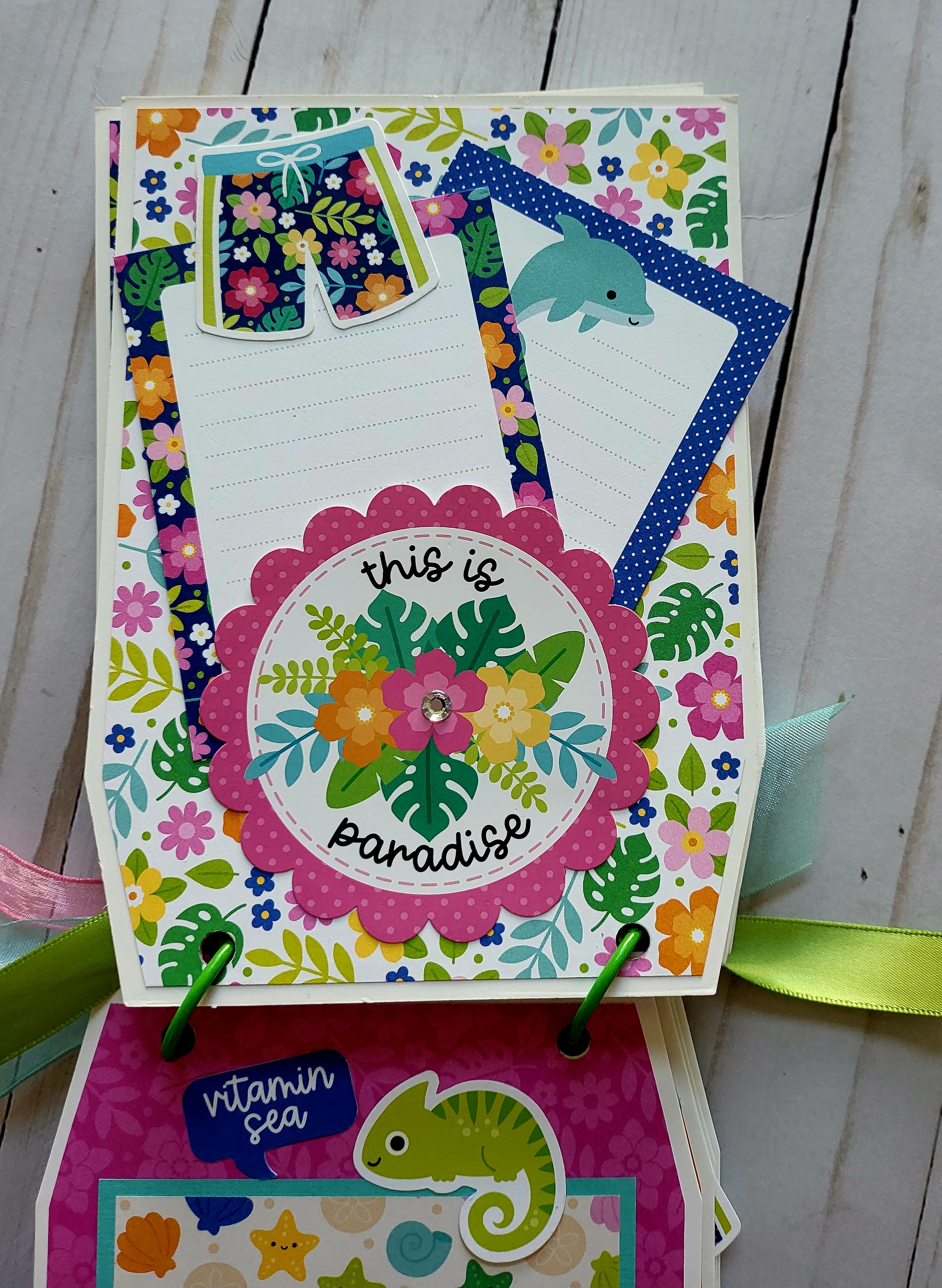 Summer Fun Handmade Chipboard Mini Album 