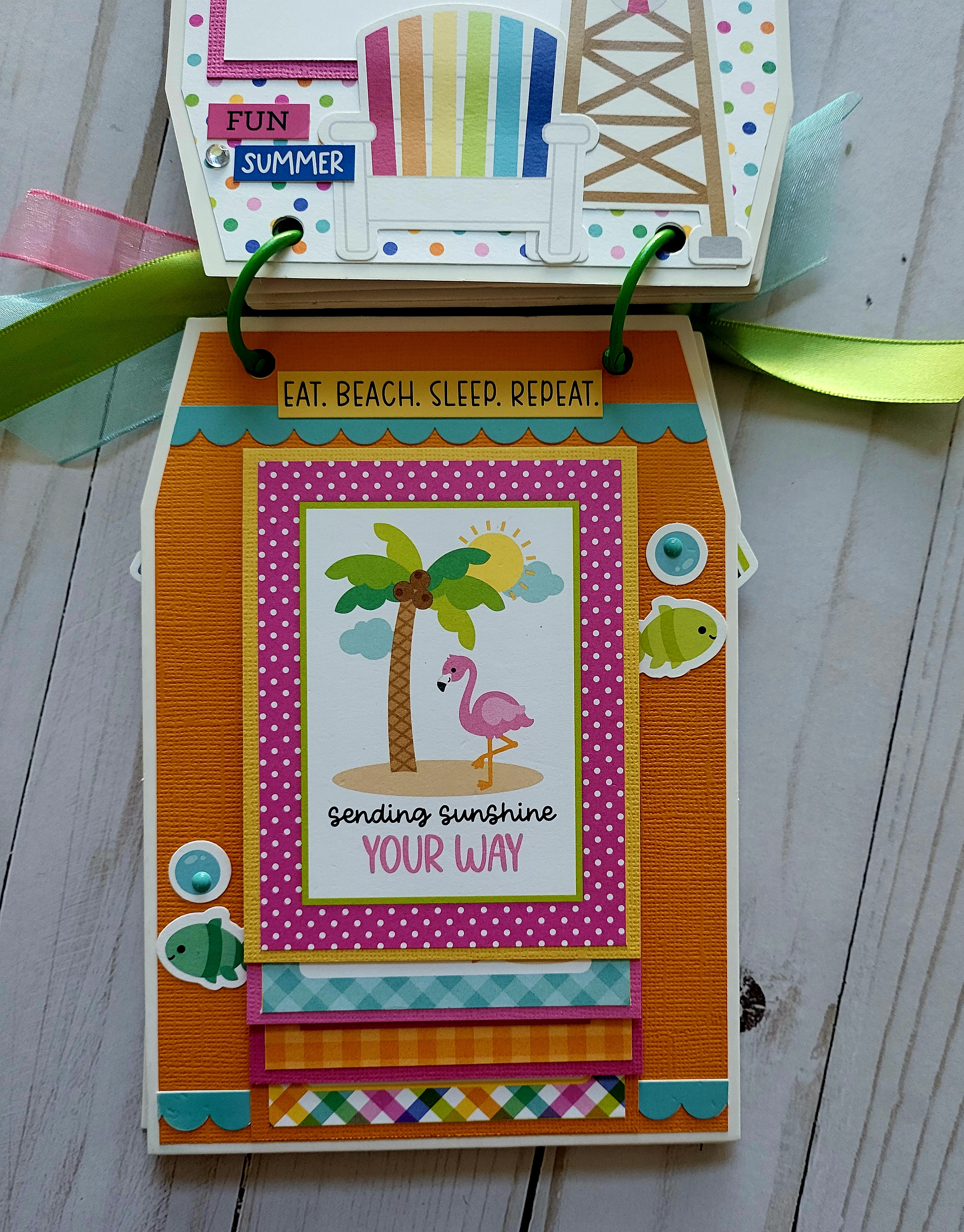 Summer Fun Handmade Chipboard Mini Album 