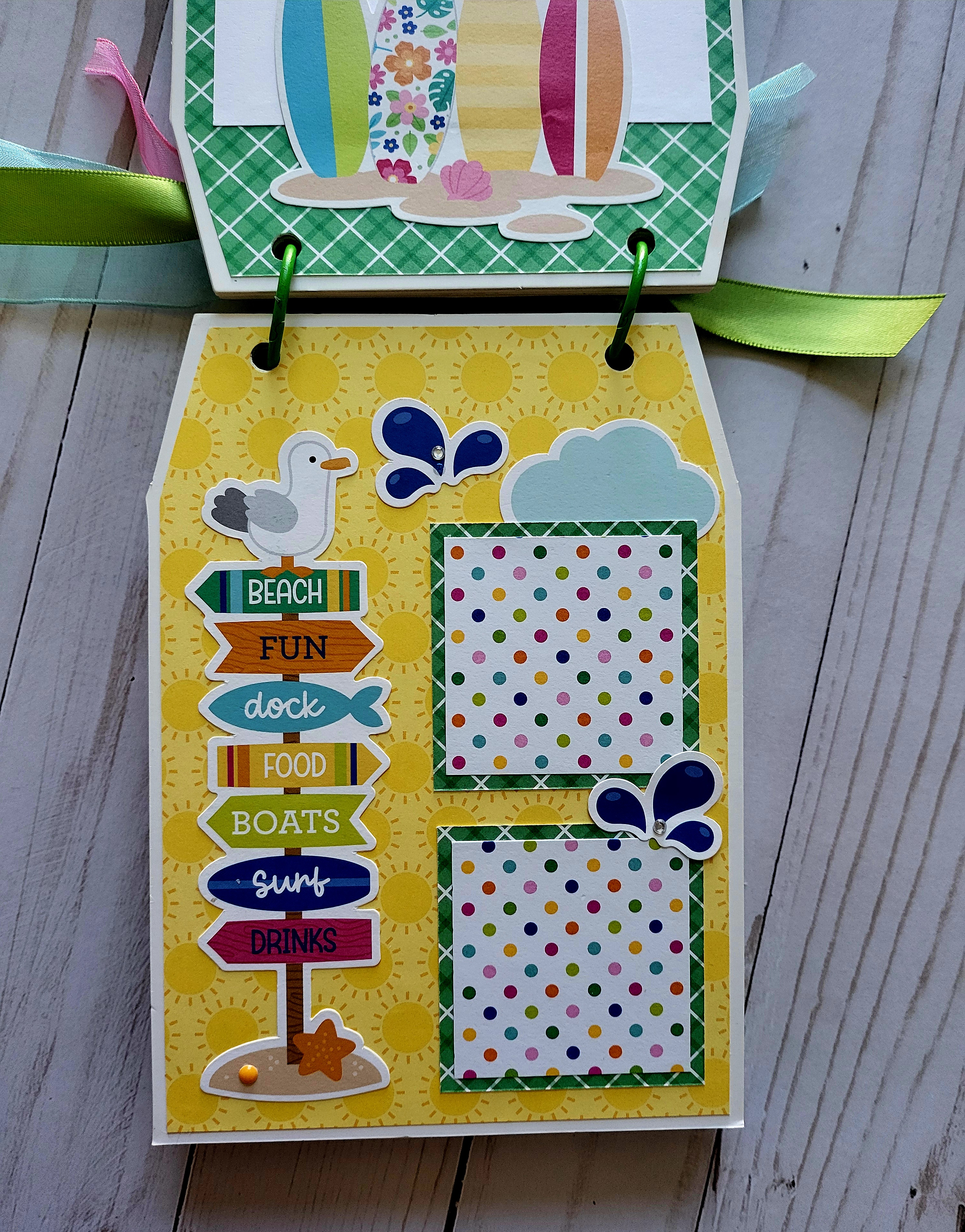 Summer Fun Handmade Chipboard Mini Album 
