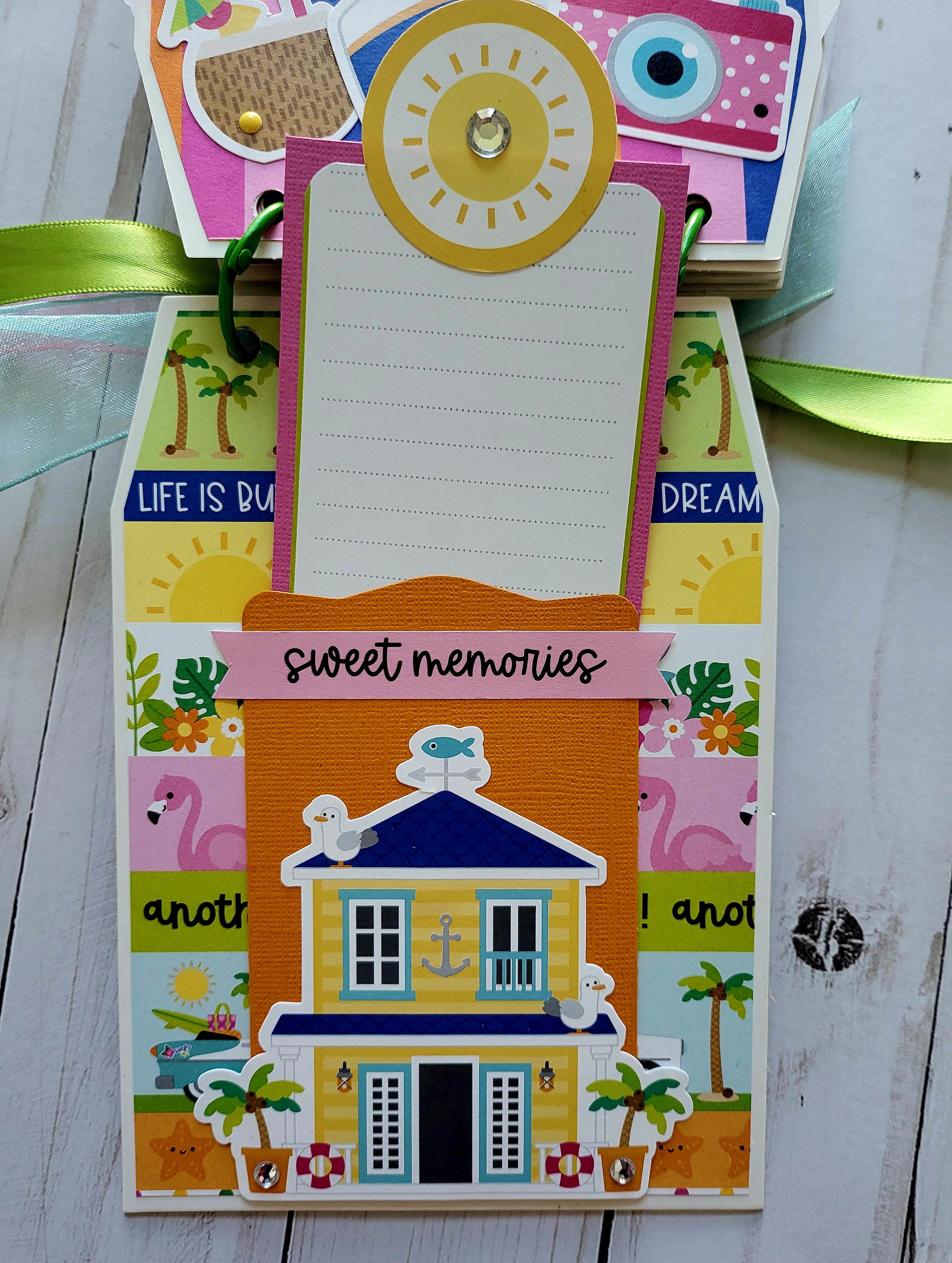 Summer Fun Handmade Chipboard Mini Album 