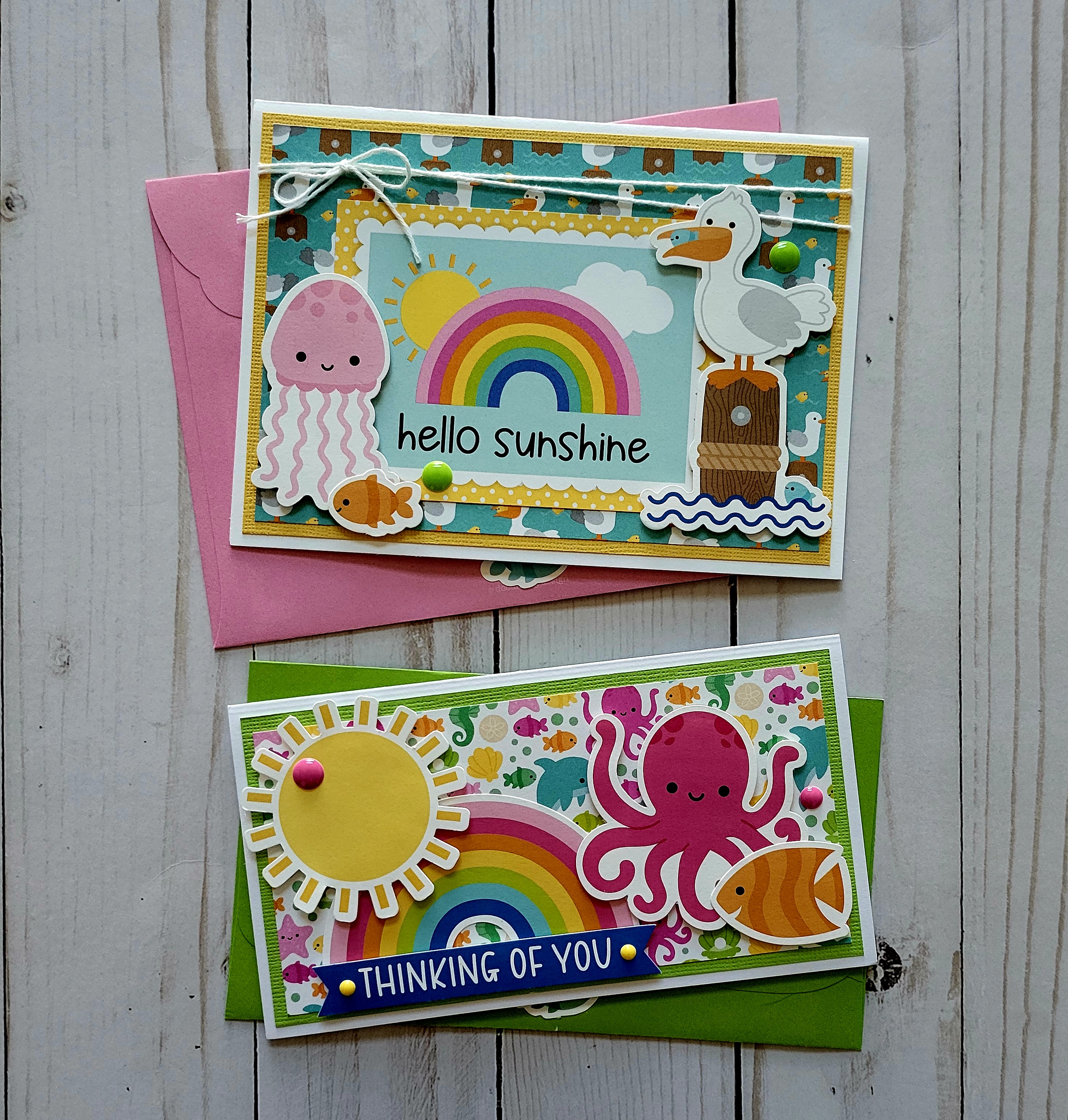 Summer Fun Card Pack (Set of 6 Handmade Cards & Envelopes)
