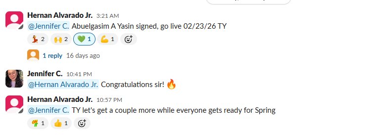 Real client win shared in our Slack channel
