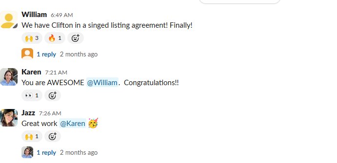 Real client win shared in our Slack channel