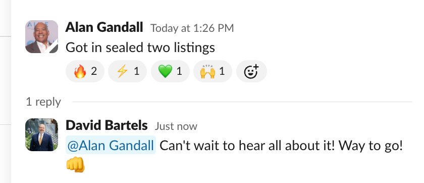 Real client win shared in our Slack channel