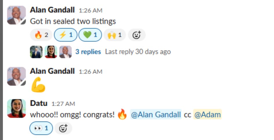 Real client win shared in our Slack channel