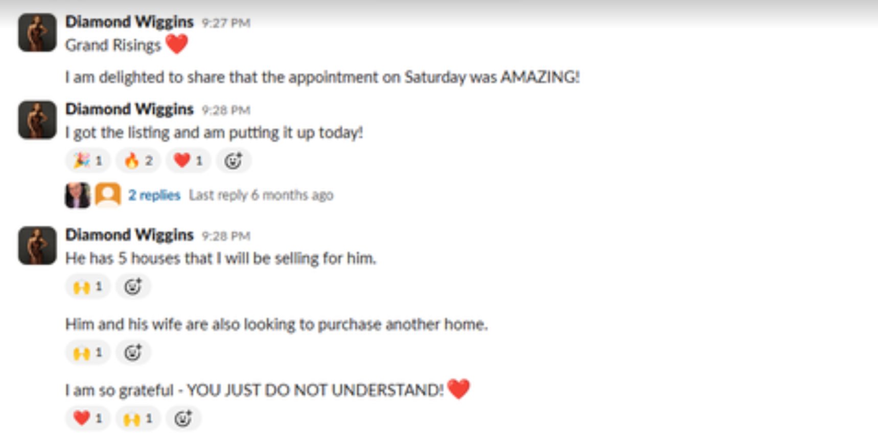 Real client win shared in our Slack channel