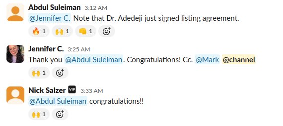 Real client win shared in our Slack channel