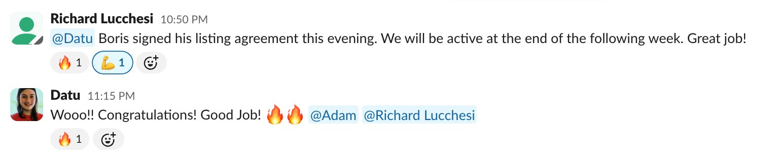 Real client win shared in our Slack channel
