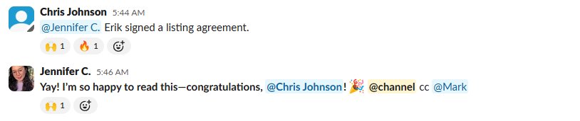 Real client win shared in our Slack channel