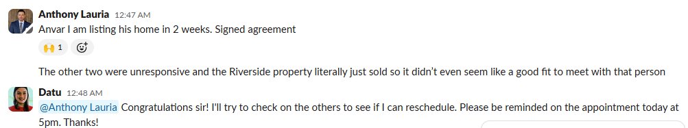 Real client win shared in our Slack channel