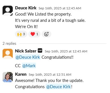 Real client win shared in our Slack channel