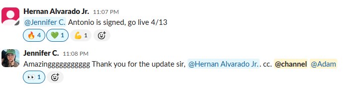 Real client win shared in our Slack channel