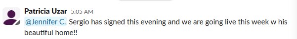 Real client win shared in our Slack channel