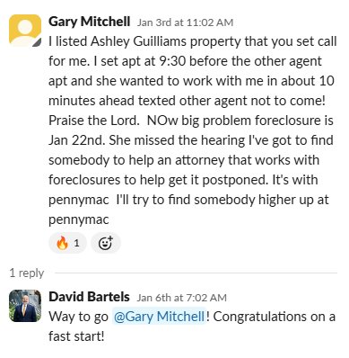Real client win shared in our Slack channel
