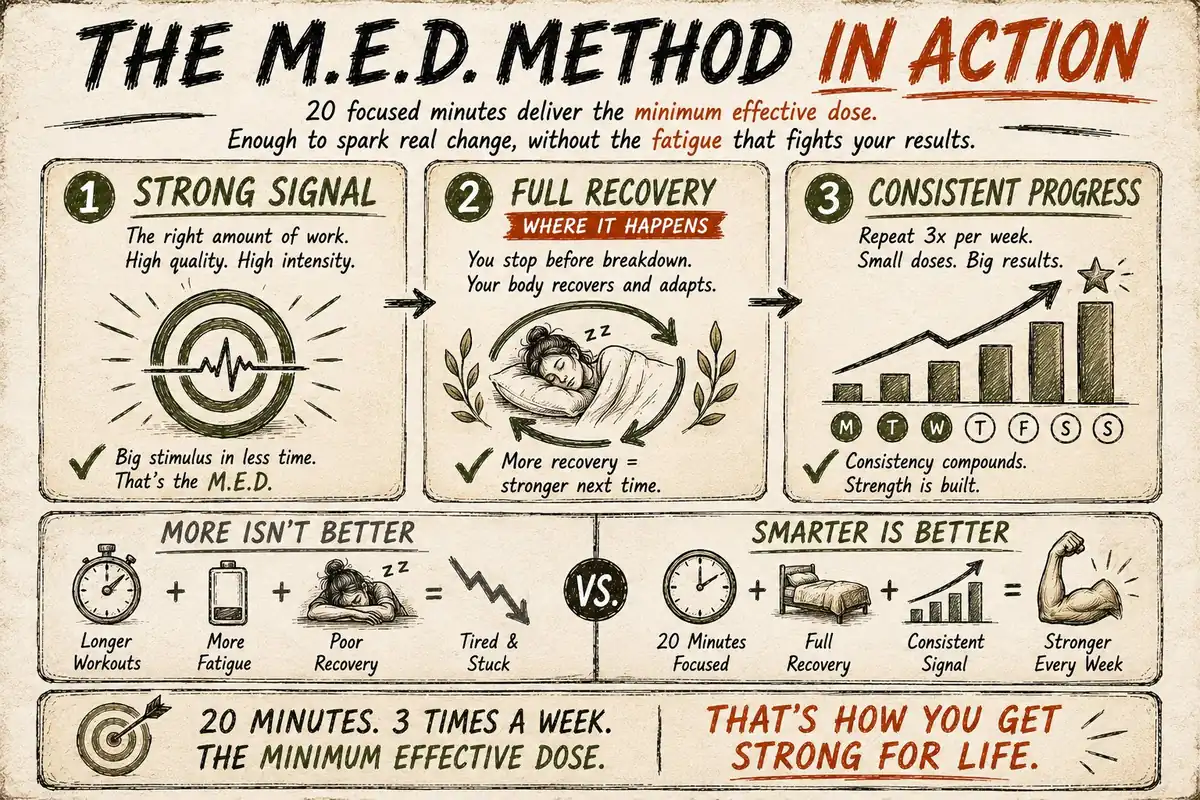 The M.E.D. Method in action — strong signal, full recovery, consistent progress